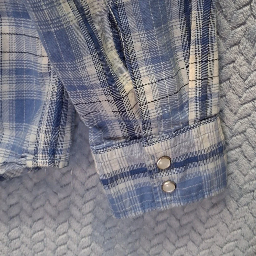 Levis Mens Cowboy Plaid Pearl Snap Western Shirt Standard Fit Medium CW-3323